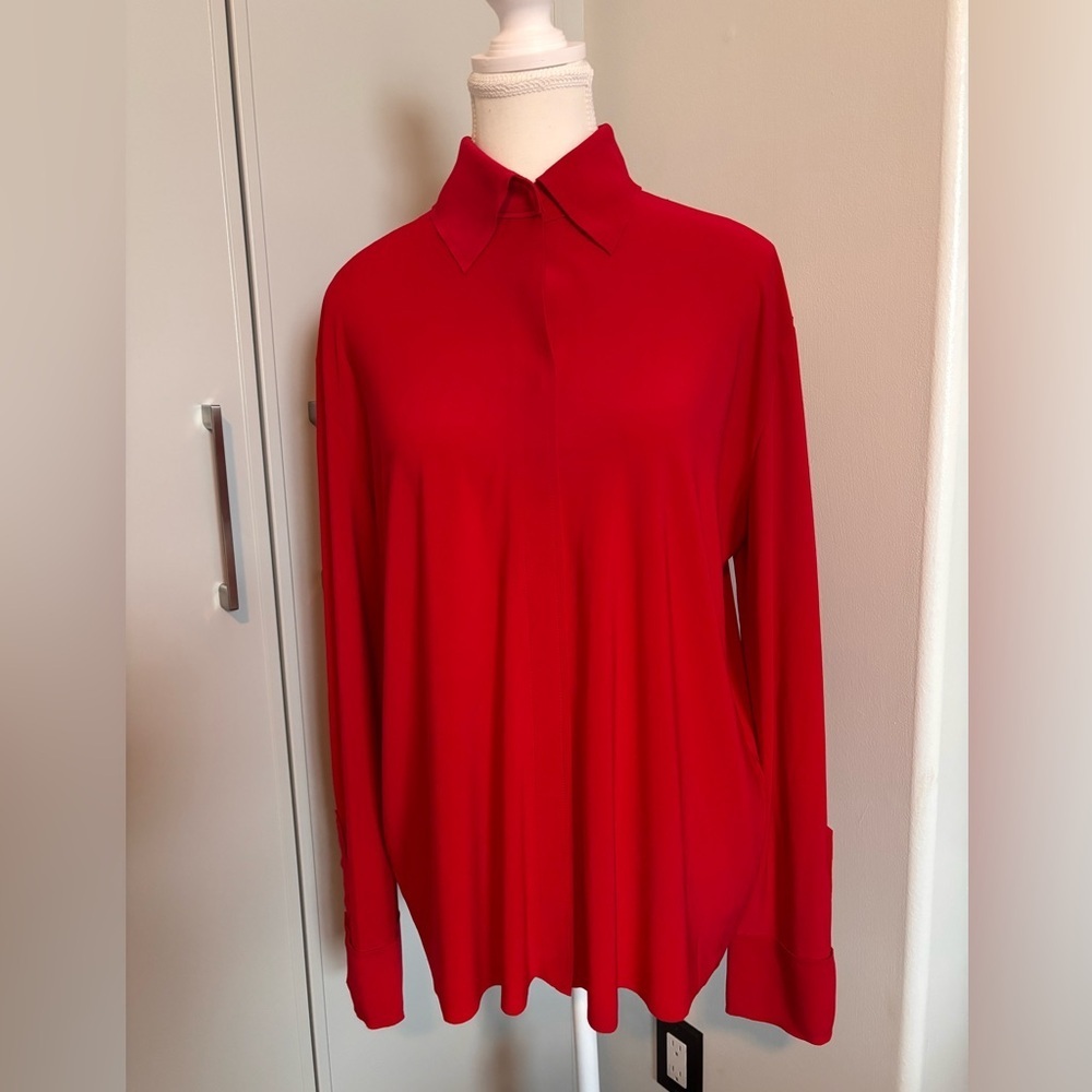Norma Kamali Bold Red Shirt